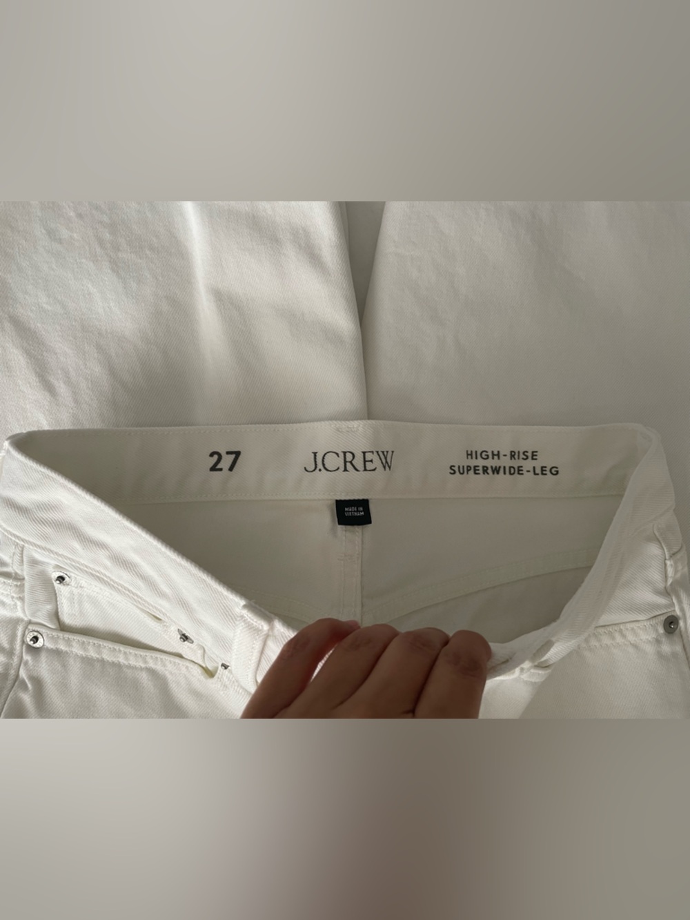 J. Crew White High-Rise Superwide Leg Jeans - Picture 4 of 5